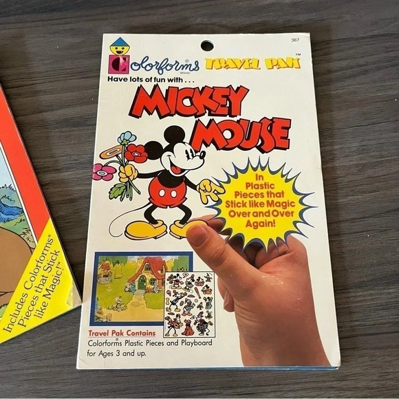 Vintage Barney, Mickey, Winnie the Pooh Colorforms Playset Book 1993 lot of 3 - Picture 5 of 13